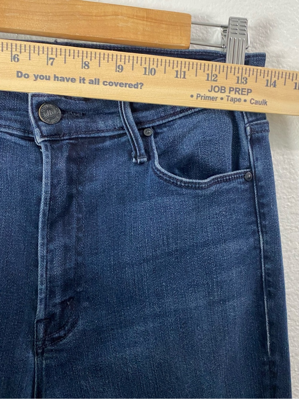 MOTHER Stunner Ankle Step Fray Jeans 28 Dark A Trip Down Memory Lane Slim Crop - Picture 9 of 15